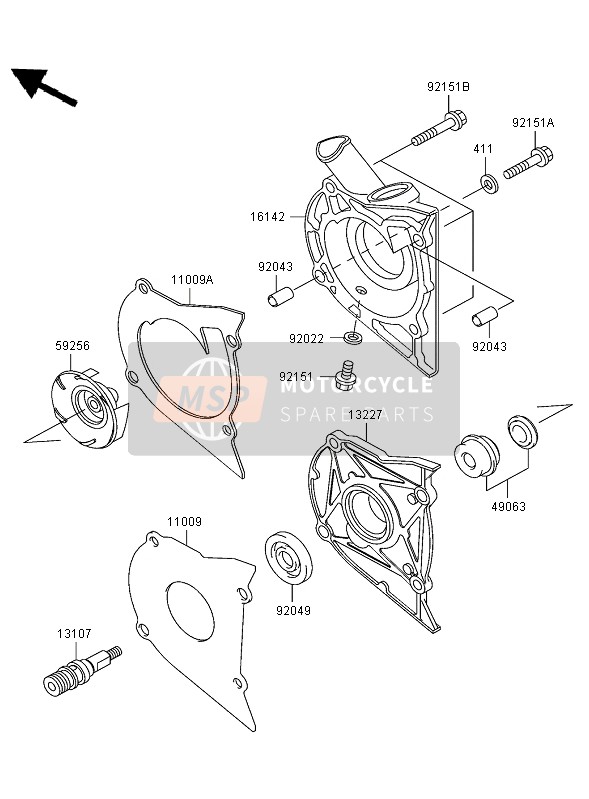 161421143, COVER-PUMP, Kawasaki, 1