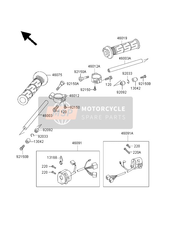 460031442, Handle,Lh, Kawasaki, 0