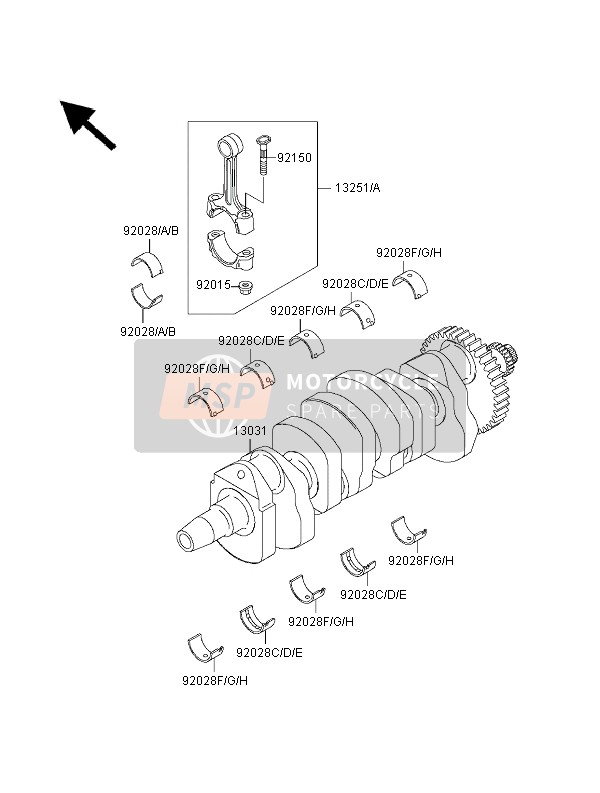 920281828, Lagerschale ,#2,#4,B, Kawasaki, 2