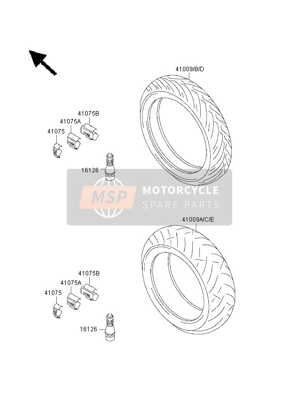 Kawasaki NINJA ZX-9R 2000 Tyres for a 2000 Kawasaki NINJA ZX-9R