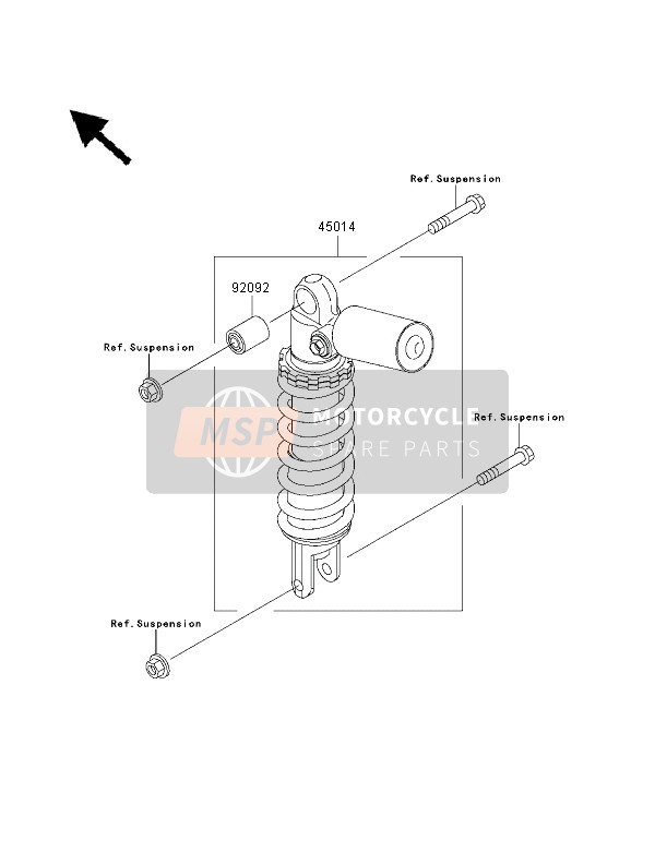 Kawasaki NINJA ZX-9R 2000 Shock Absorber for a 2000 Kawasaki NINJA ZX-9R