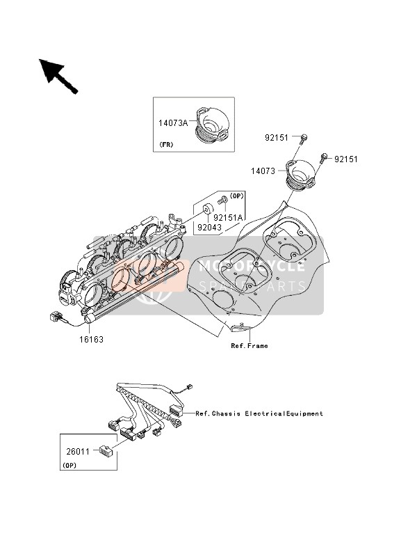 Kawasaki NINJA ZX-12R 2000 Throttle for a 2000 Kawasaki NINJA ZX-12R