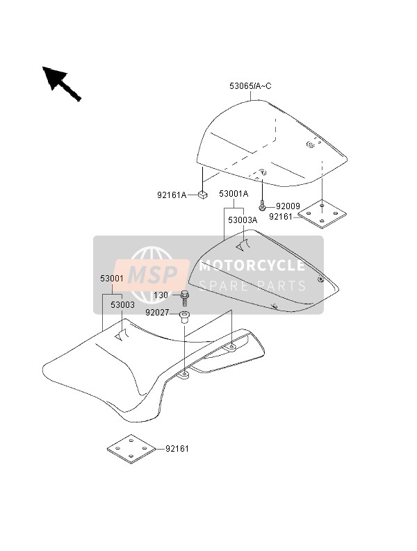 530011959MA, SEAT-ASSY,Rr,W/band,Black, Kawasaki, 1