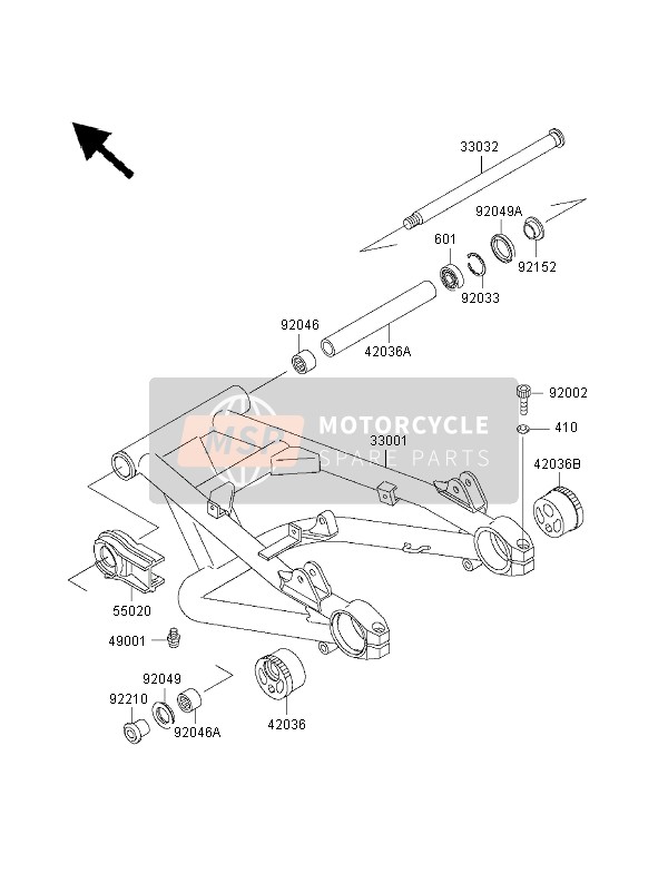 Kawasaki ZRX1100 2000 Swing Arm for a 2000 Kawasaki ZRX1100