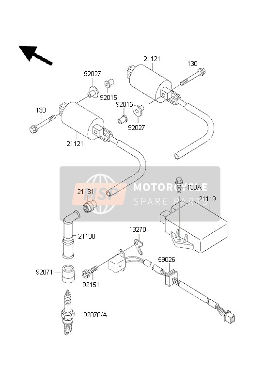 Kawasaki EN500 2001 Ignition System for a 2001 Kawasaki EN500