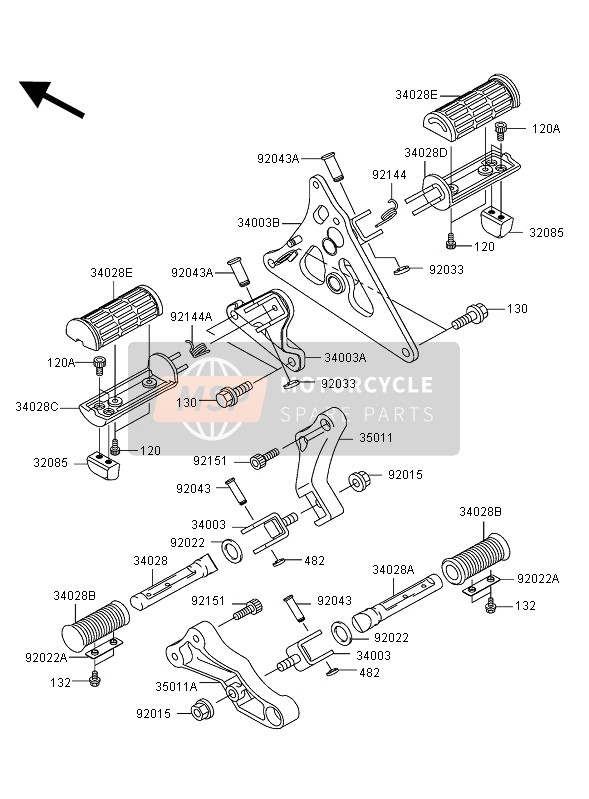 340031507, HOLDER-STEP,Fr,Rh, Kawasaki, 0