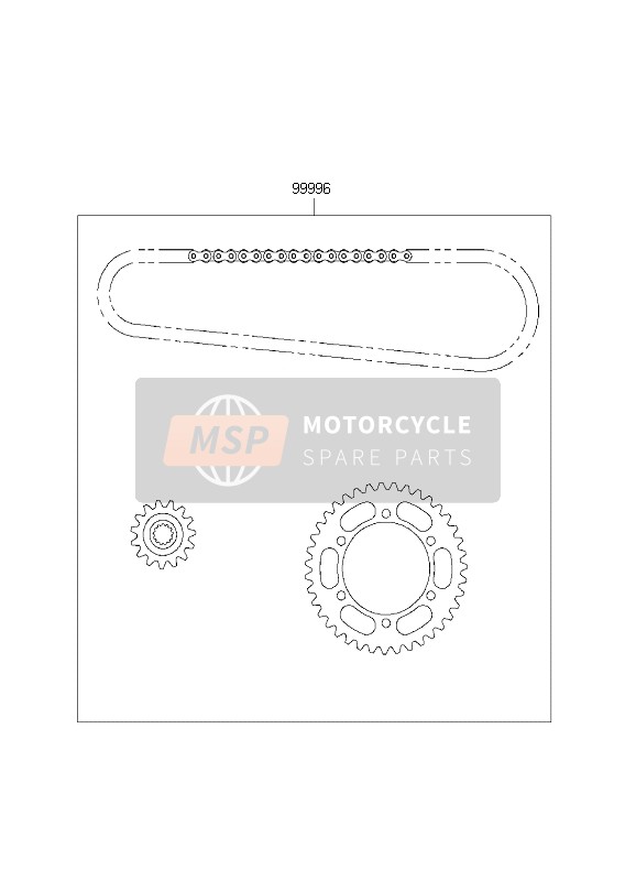 Kawasaki ER-5 2001 Kit catena per un 2001 Kawasaki ER-5