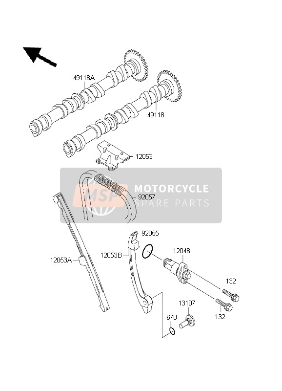 Kawasaki NINJA ZX-6R 2001 NOCKENWELLE & SPANNER für ein 2001 Kawasaki NINJA ZX-6R