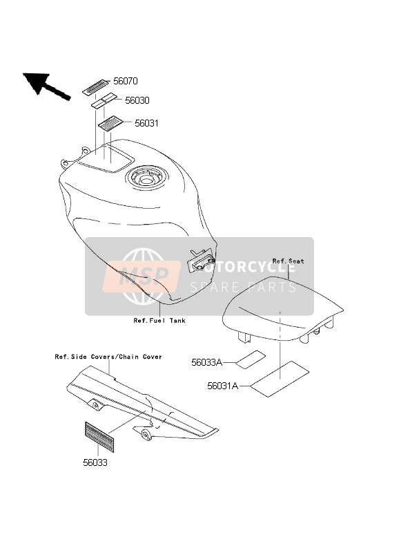 Kawasaki NINJA ZX-6R 2001 Labels for a 2001 Kawasaki NINJA ZX-6R