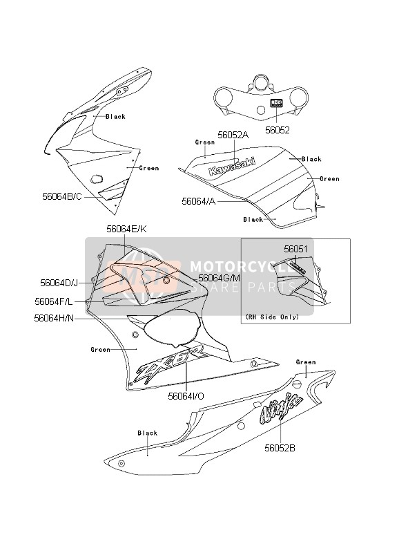 560641273, Pattern,Lwr Cowling,Upp,Rr,Lh, Kawasaki, 0