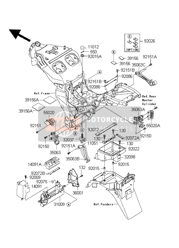 Kawasaki NINJA ZX-12R 2001 Compartiment des piles pour un 2001 Kawasaki NINJA ZX-12R