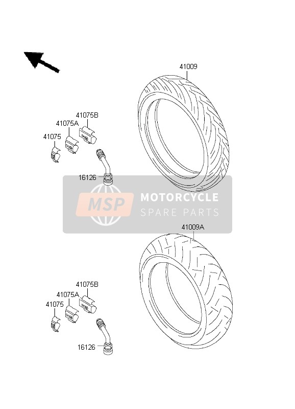 Kawasaki NINJA ZX-12R 2001 Tyres for a 2001 Kawasaki NINJA ZX-12R