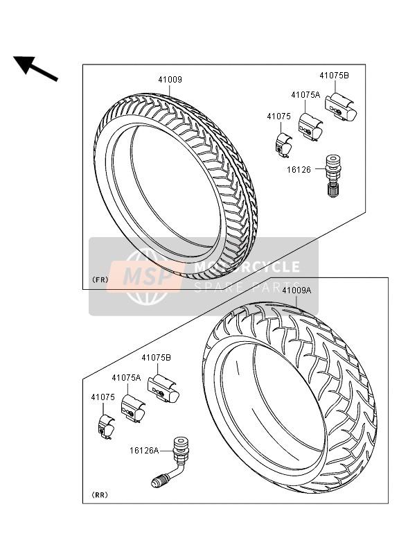 Kawasaki VN-1500 MEAN STREAK 2002 Tyres for a 2002 Kawasaki VN-1500 MEAN STREAK