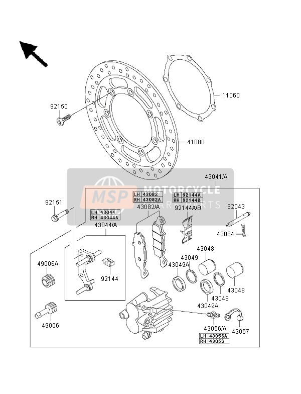 430491055, Pakking, Brandstoftank, Kawasaki, 4