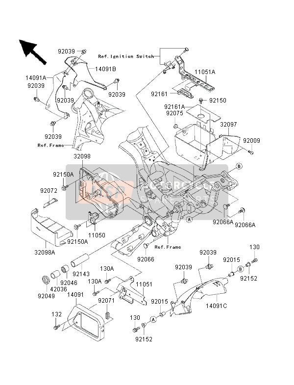 Kawasaki VN1500 DRIFTER 2001 Frame Fittings for a 2001 Kawasaki VN1500 DRIFTER