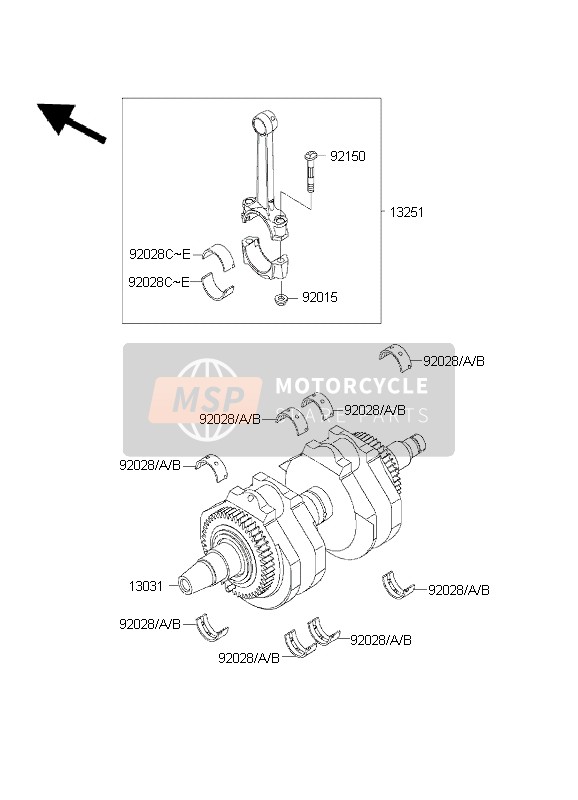 920281906, Bushing,Connecting Rod,Blue, Kawasaki, 1