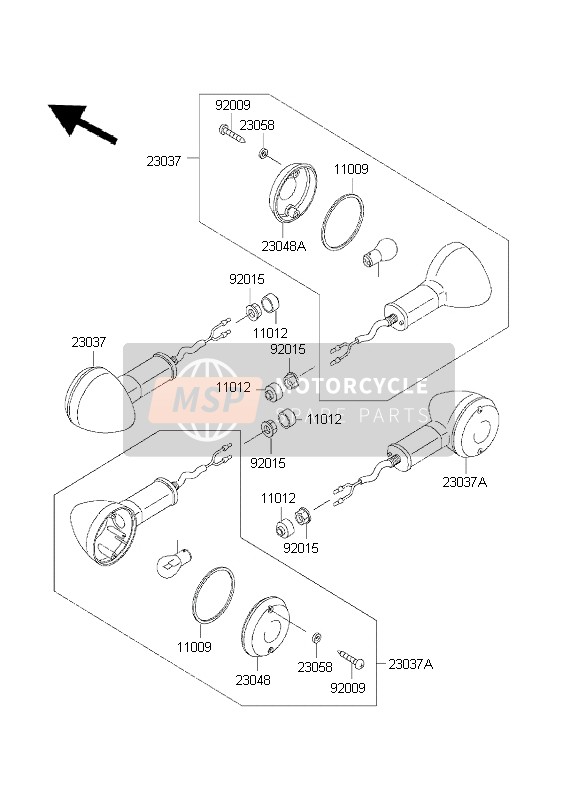 230371376, Blinker Hinten, Kawasaki, 1