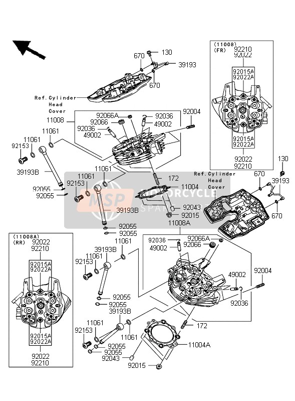 Kawasaki VN2000 2005 Cylinder Head for a 2005 Kawasaki VN2000