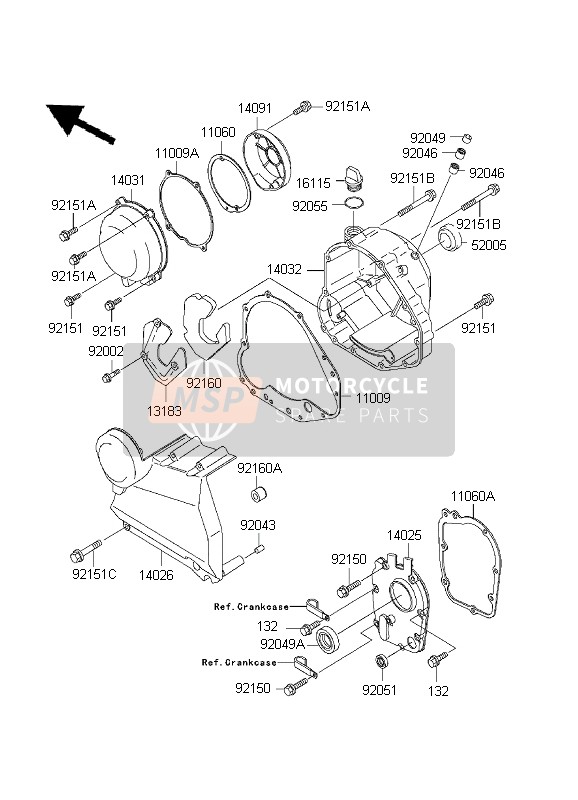 140251605, Cover,Transmission, Kawasaki, 1