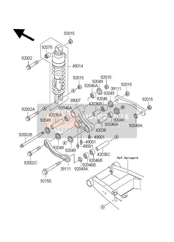 920461144, BEARING-NEEDLE,18BM2416, Kawasaki, 2