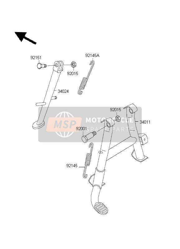 921450687, Spring,Side Stand, Kawasaki, 4