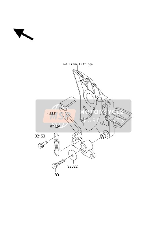 Kawasaki ZR-7 2001 Brake Pedal for a 2001 Kawasaki ZR-7