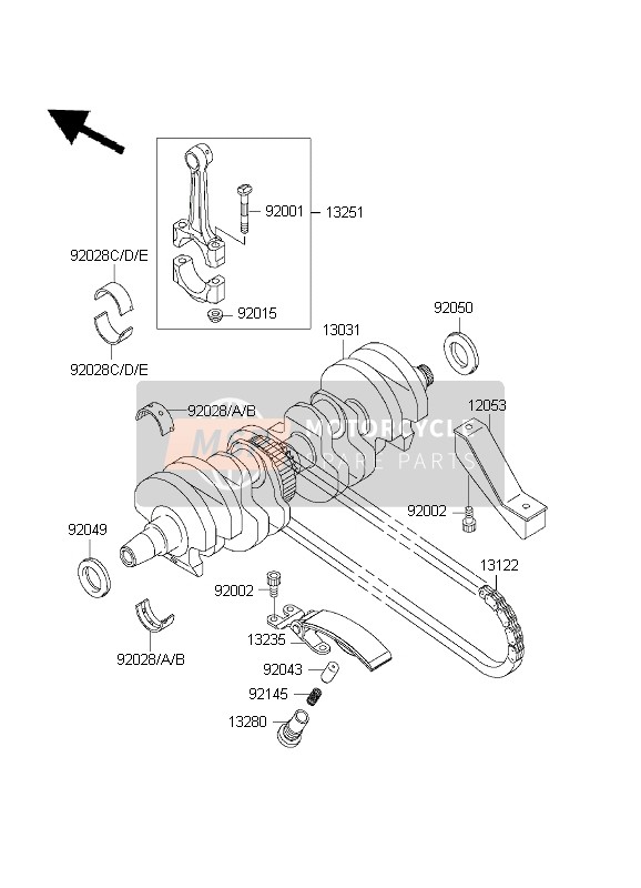 Kawasaki ZR-7S 2001 Crankshaft for a 2001 Kawasaki ZR-7S