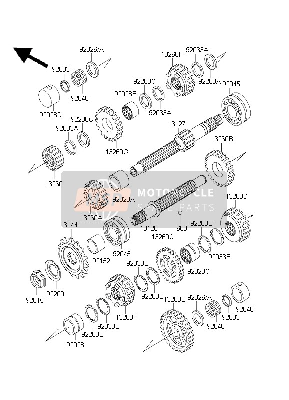 Kawasaki ZR-7S 2001 Transmission for a 2001 Kawasaki ZR-7S