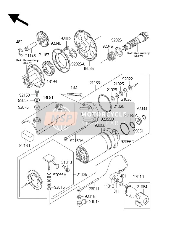 590511401, GEAR-SPUR,Starter, Kawasaki, 1