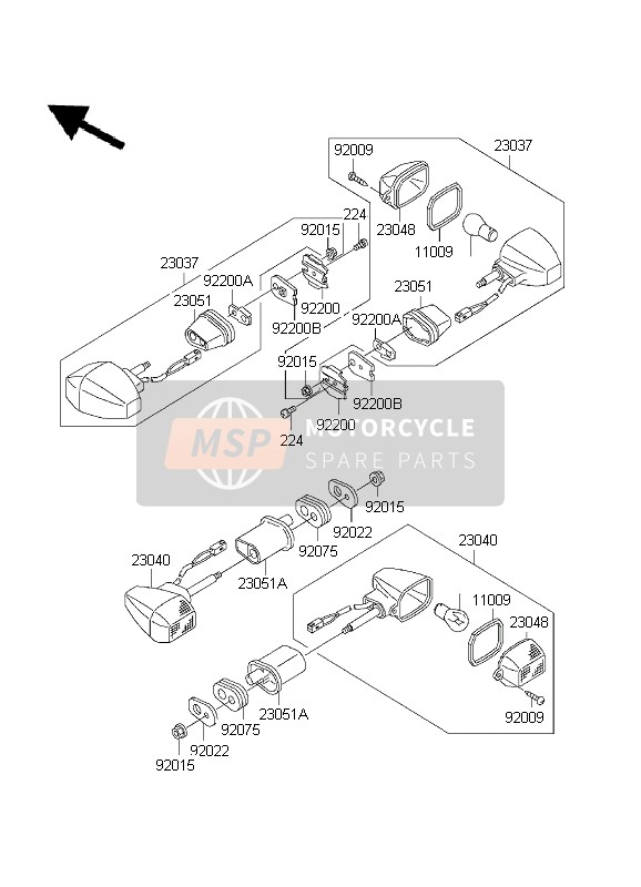 Kawasaki ZR-7S 2001 Turn Signals for a 2001 Kawasaki ZR-7S