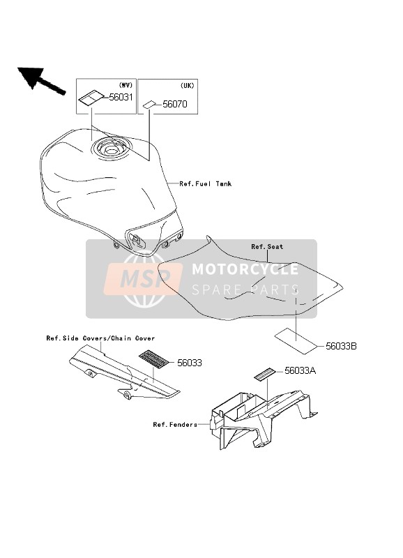 Kawasaki ZR-7S 2001 Labels for a 2001 Kawasaki ZR-7S