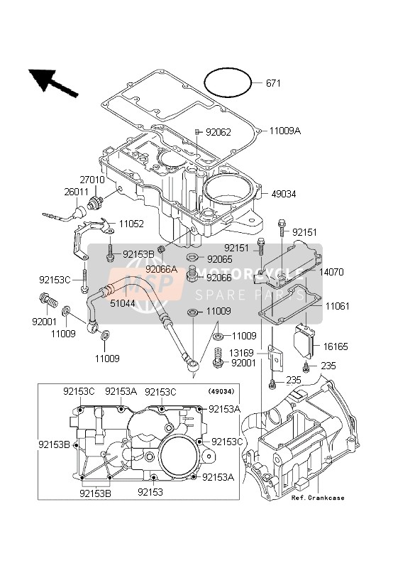 110611102, Gasket,Breather Body, Kawasaki, 2