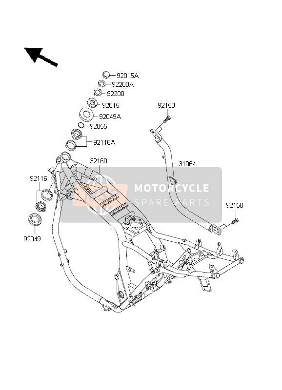 Kawasaki ZRX1200 2001 Frame for a 2001 Kawasaki ZRX1200