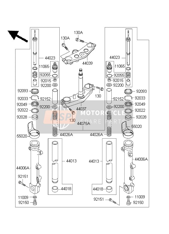 440750002, DAMPER-SET-FORK, Kawasaki, 1