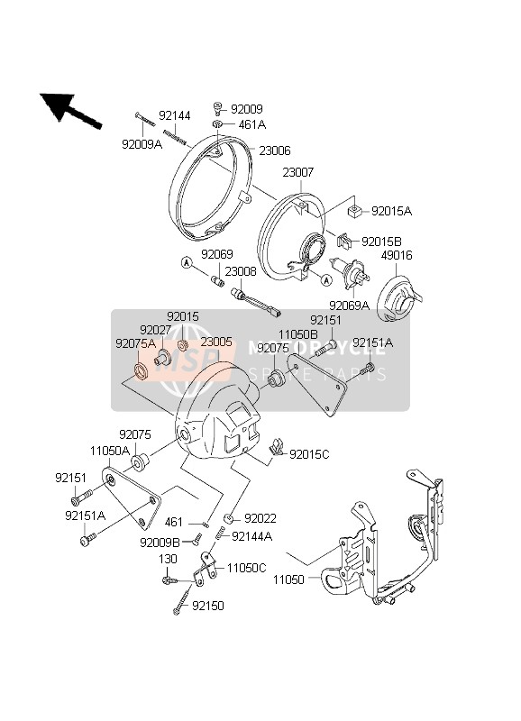 230071278, LENS-COMP,Head Lamp, Kawasaki, 0