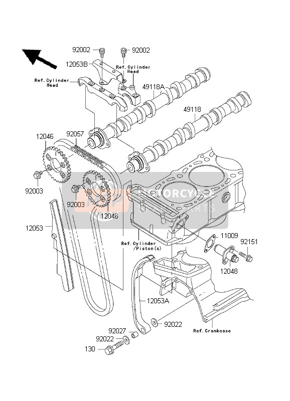 Kawasaki ZRX1200S 2001 Camshaft & Tensioner for a 2001 Kawasaki ZRX1200S