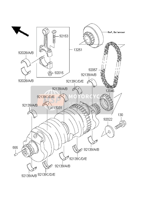 Kawasaki ZRX1200S 2001 Crankshaft for a 2001 Kawasaki ZRX1200S