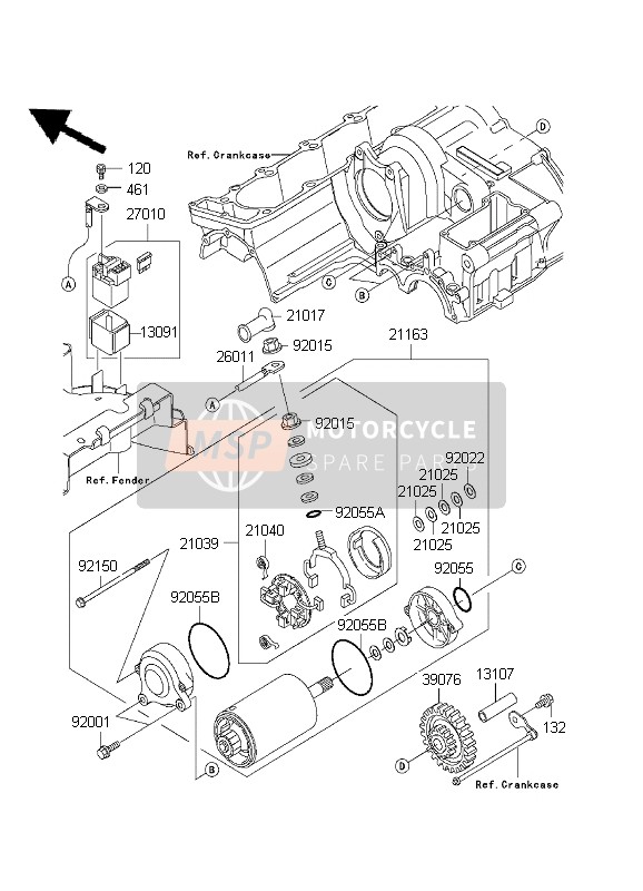 Kawasaki ZRX1200S 2001 Motorino di avviamento per un 2001 Kawasaki ZRX1200S