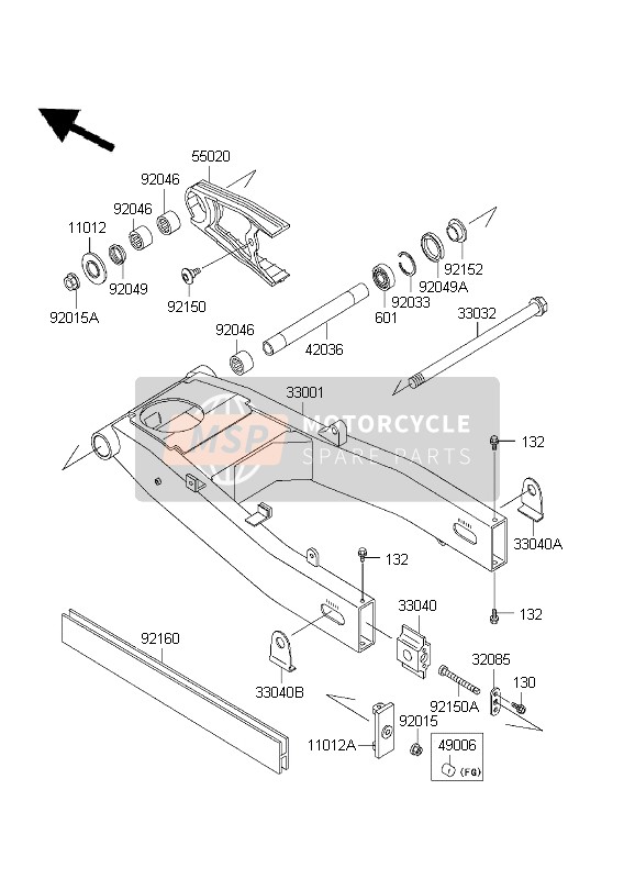 330401141, ADJUSTER-CHAIN,Outside,Lh, Kawasaki, 1