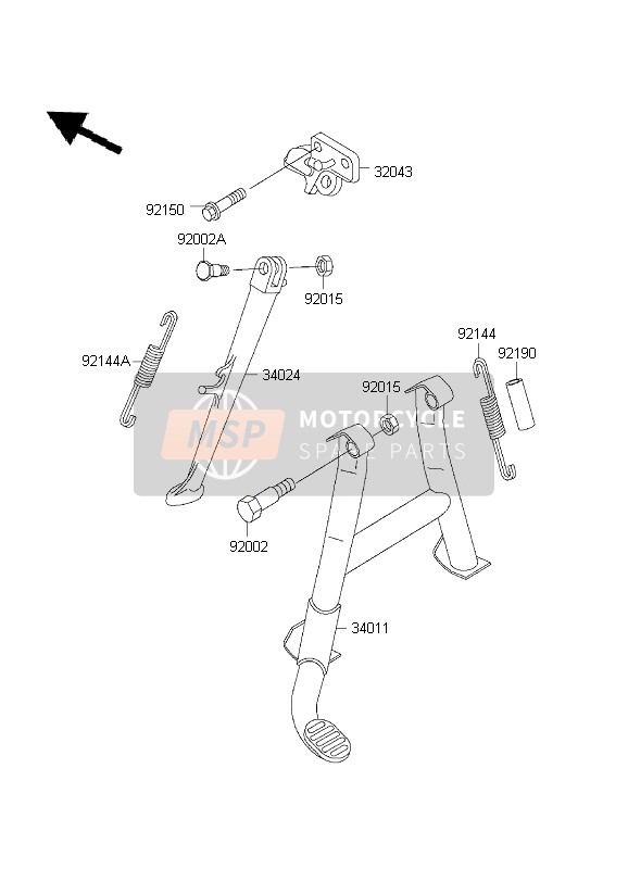 340241269TX, STAND-SIDE,Silver No.35, Kawasaki, 0