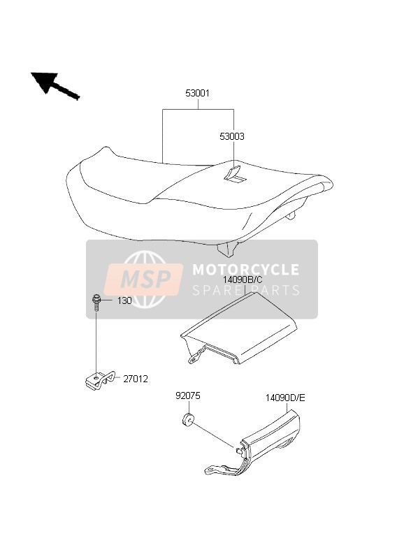 Kawasaki ZZ-R600 2001 Seat for a 2001 Kawasaki ZZ-R600