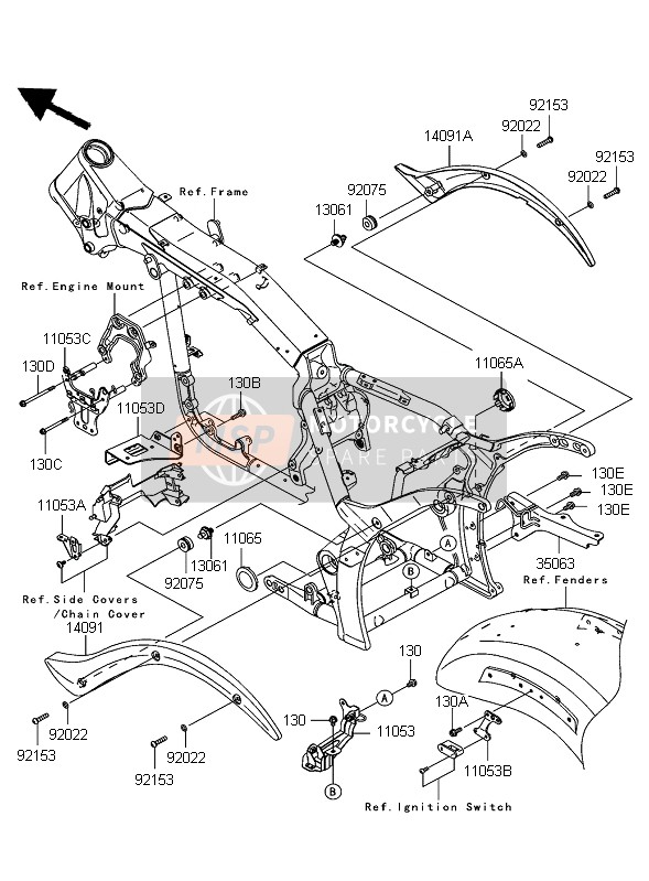 110650053, Cap,Pivot,Rh, Kawasaki, 0