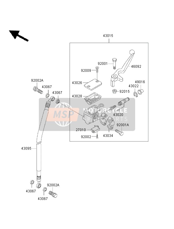 430950157, HOSE-BRAKE,Fr, Kawasaki, 0