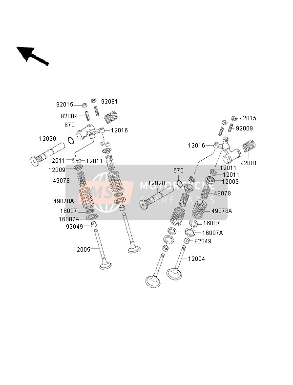 Kawasaki EN500 2002 Valves for a 2002 Kawasaki EN500