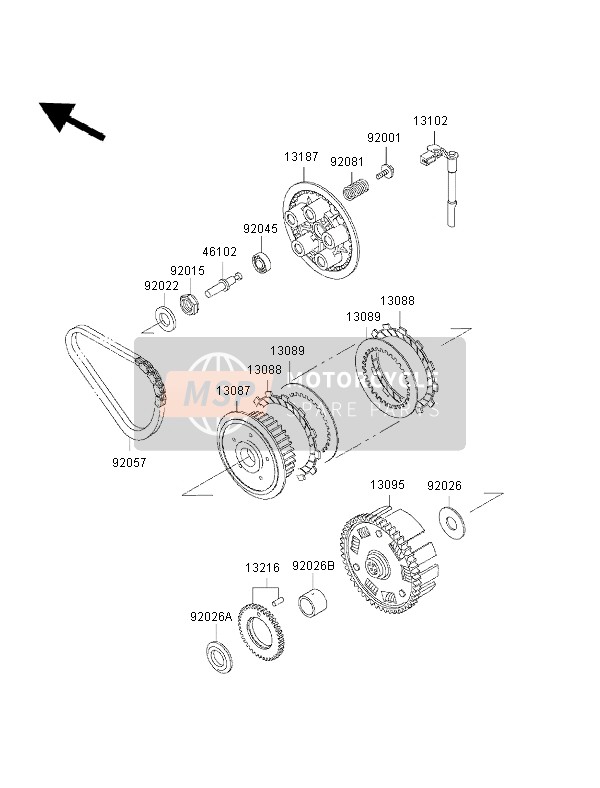 Kawasaki EN500 2002 Clutch for a 2002 Kawasaki EN500