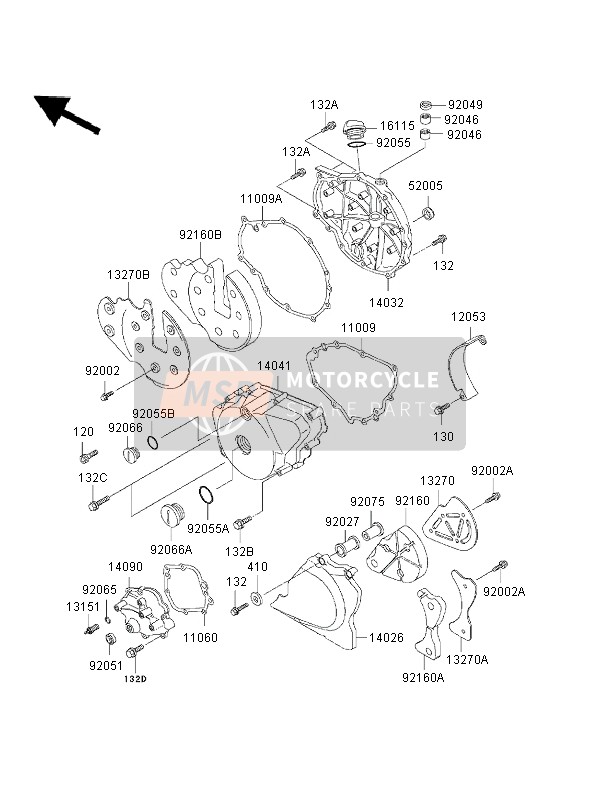 Kawasaki EN500 2002 Engine Covers for a 2002 Kawasaki EN500