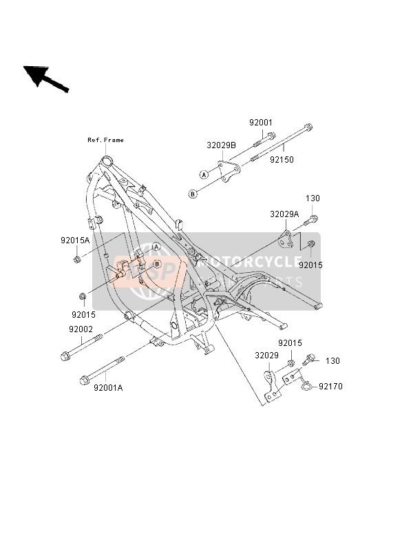 Kawasaki EN500 2002 Engine Mount for a 2002 Kawasaki EN500