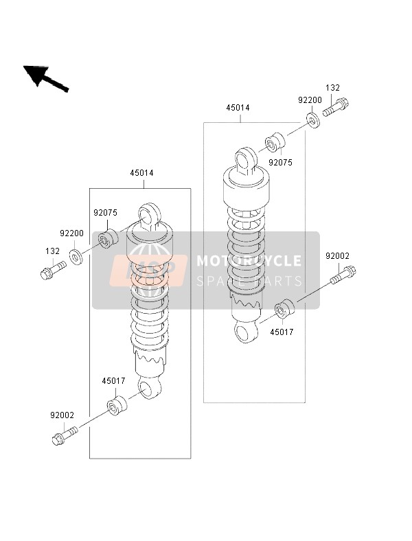 Kawasaki EN500 2002 Suspensie & Schokdemper voor een 2002 Kawasaki EN500