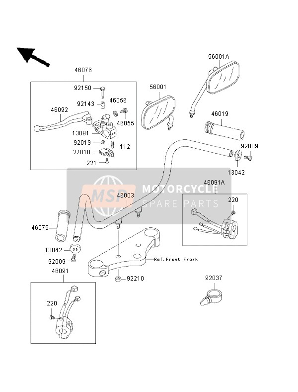 Kawasaki EN500 2002 Handlebar for a 2002 Kawasaki EN500