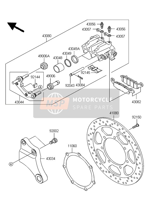 410800007CM, Disc,Rr,Silver, Kawasaki, 0